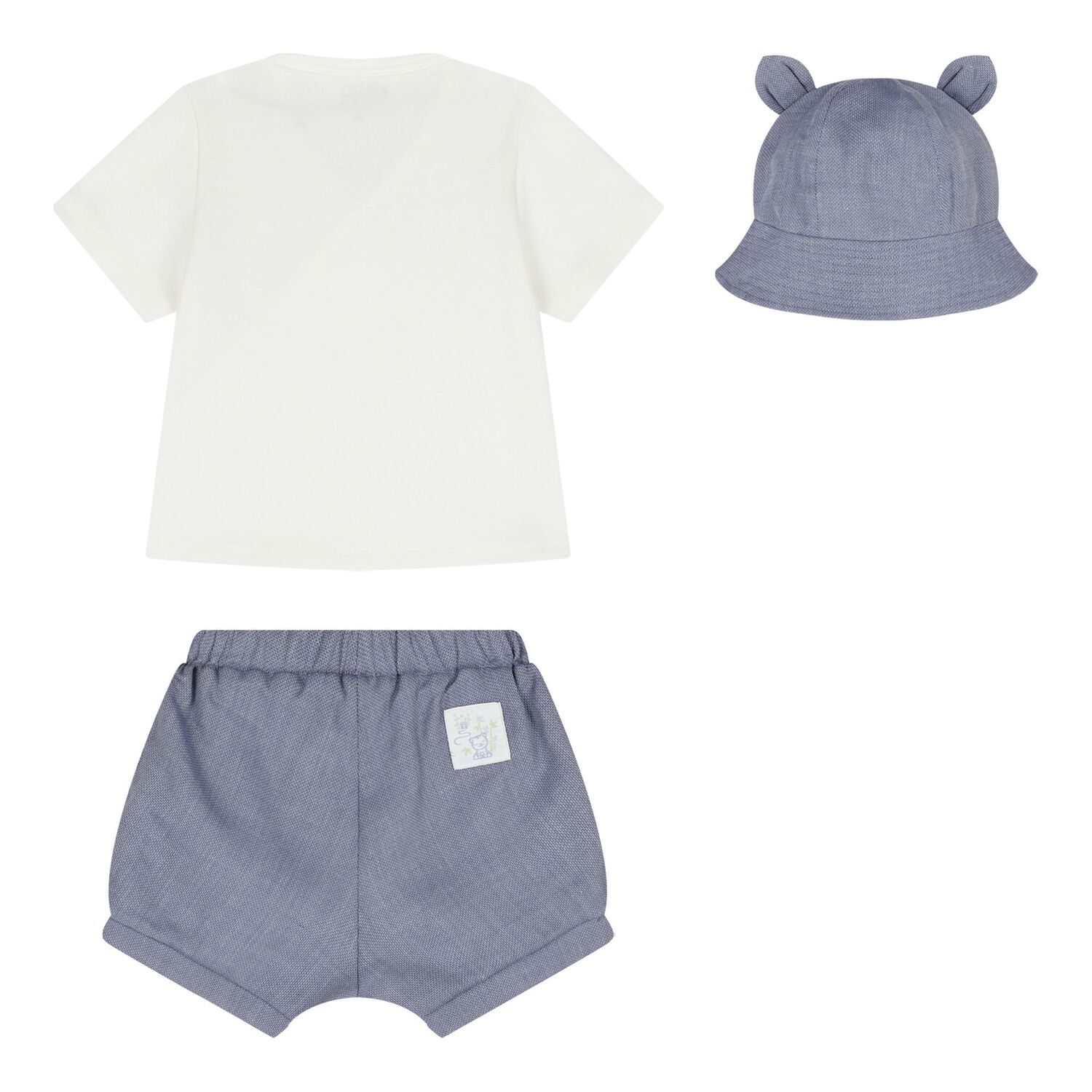 طقم شورت للأطفال الأولاد بتصميم النمر باللون الأبيض والأزرق, 1, hi-res