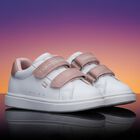 Girls White & Pink Logo Trainers, 1, hi-res