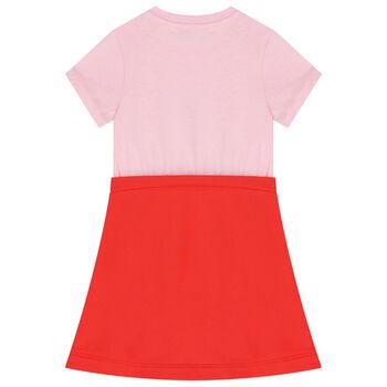 Girls Pink & Red Floral Dress