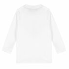 Younger Boys White & Gold Logo Long Sleeve Top, 2, hi-res