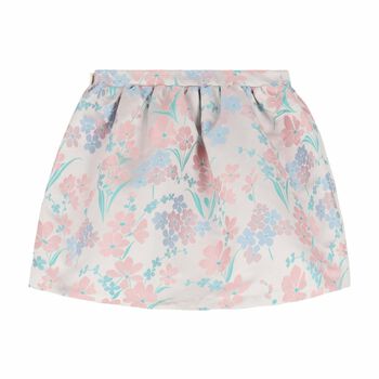 Girls Pink Floral Skirt