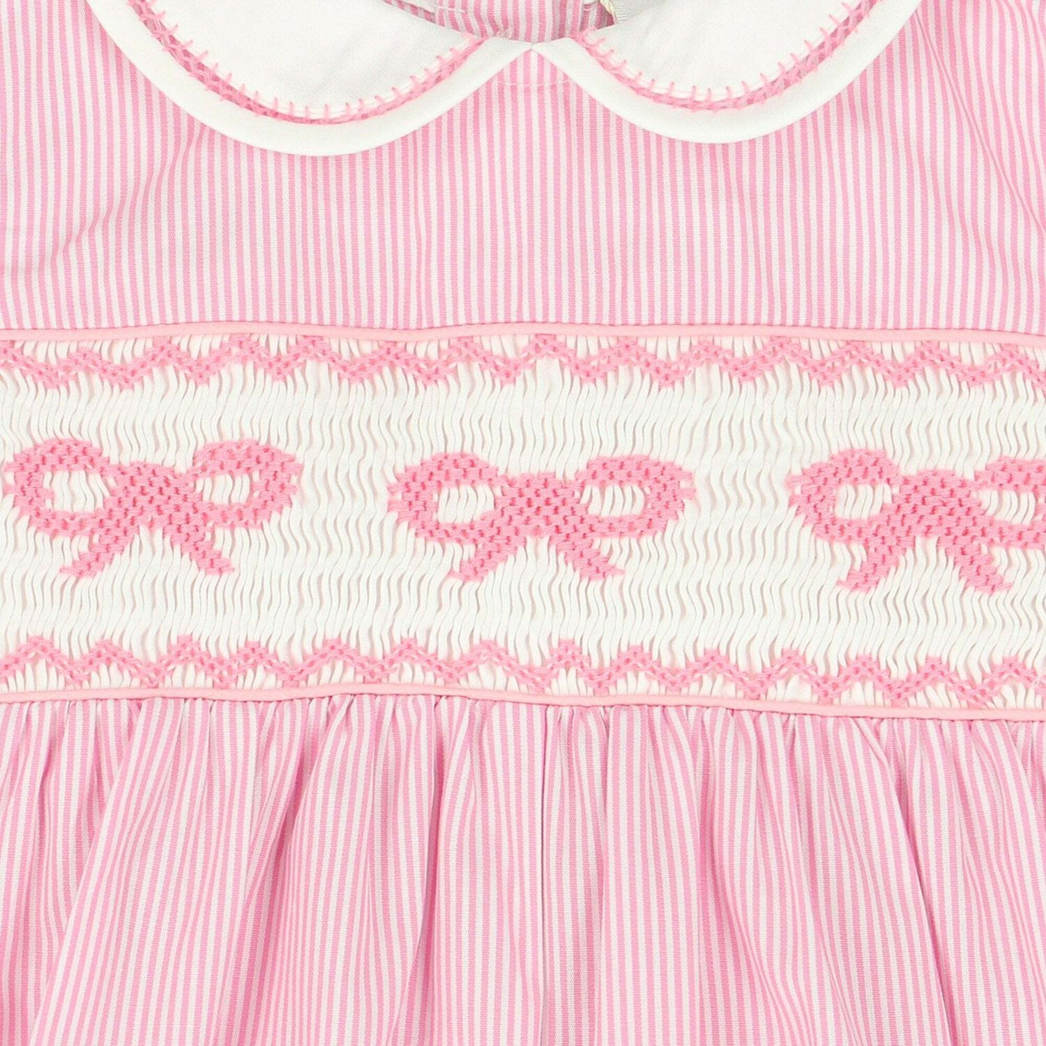 Baby Girls White & Pink Romper, 1, hi-res