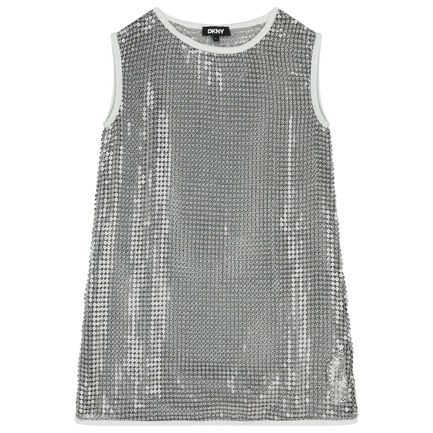 طقم فستان بنات باللون الذهبي والأبيض, 1, hi-res