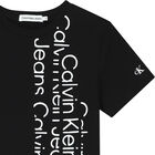 تيشيرت بالشعار باللون الأسود للأولاد, 1, hi-res