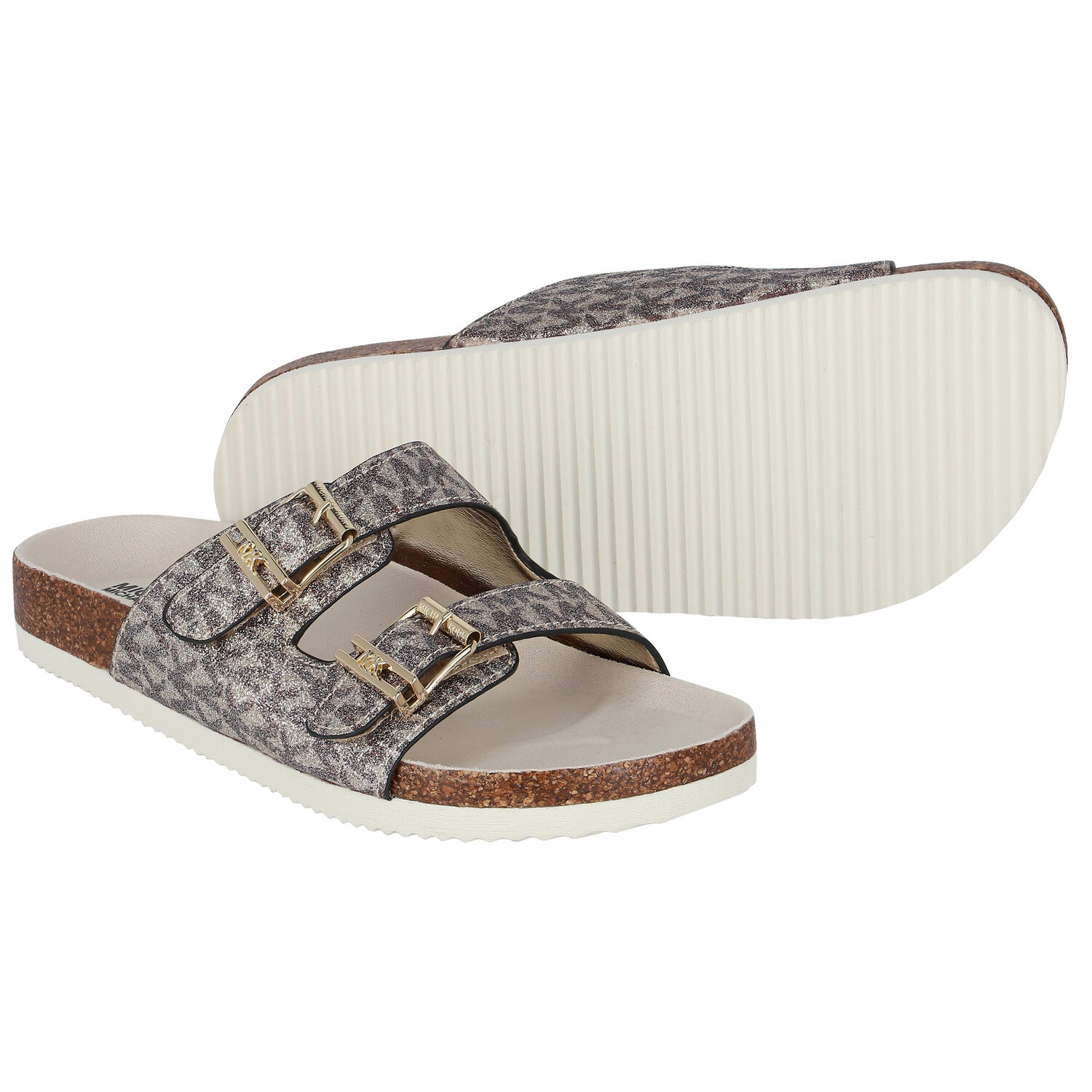 صندل بالشعار باللون الذهبي للبنات, 1, hi-res