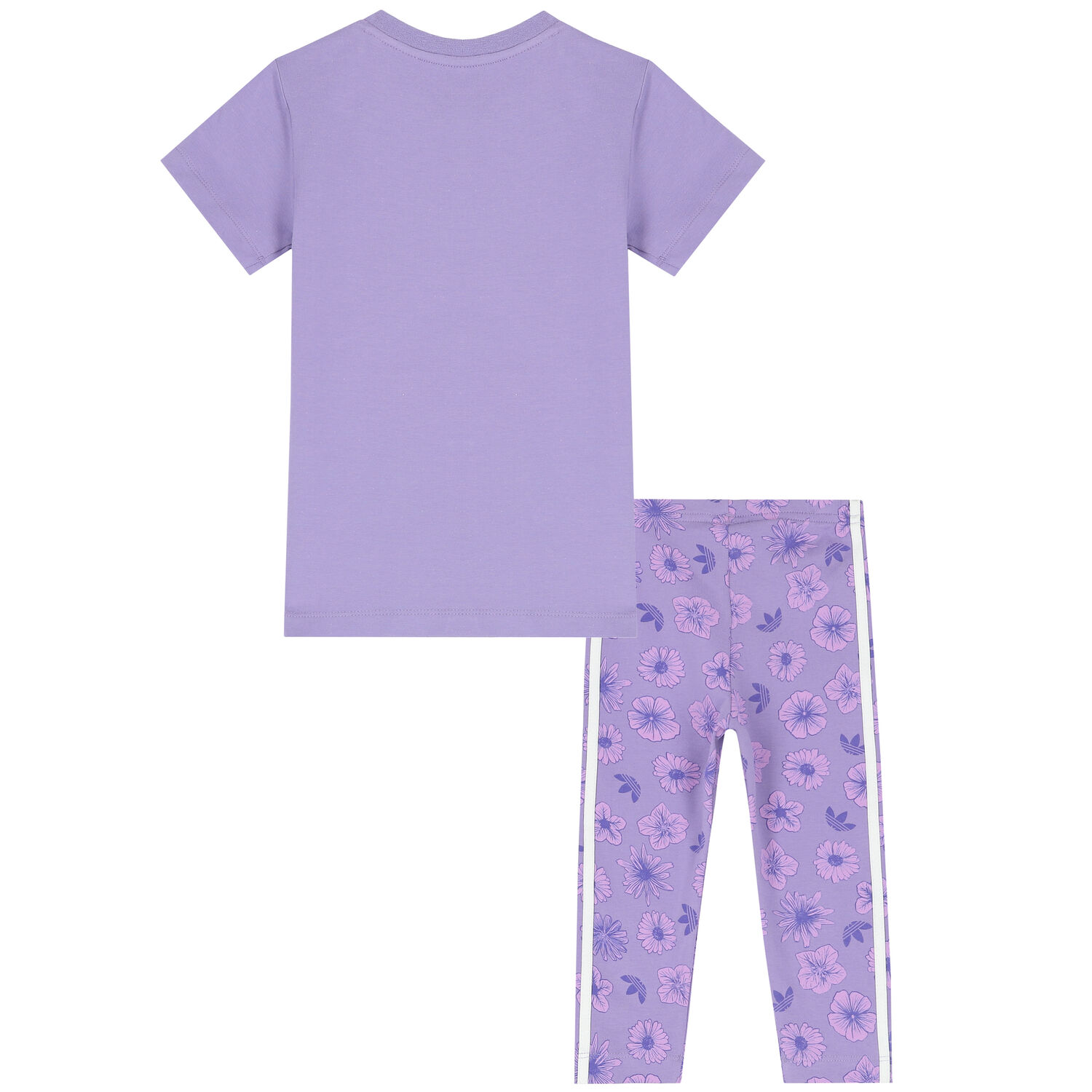 Baby Girls Purple Floral Logo Leggings Set, 1, hi-res