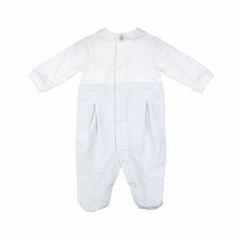 Baby Boys Pale Blue & White Babygrow