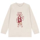 Boys Beige Tiger Long Sleeve Top, 1, hi-res
