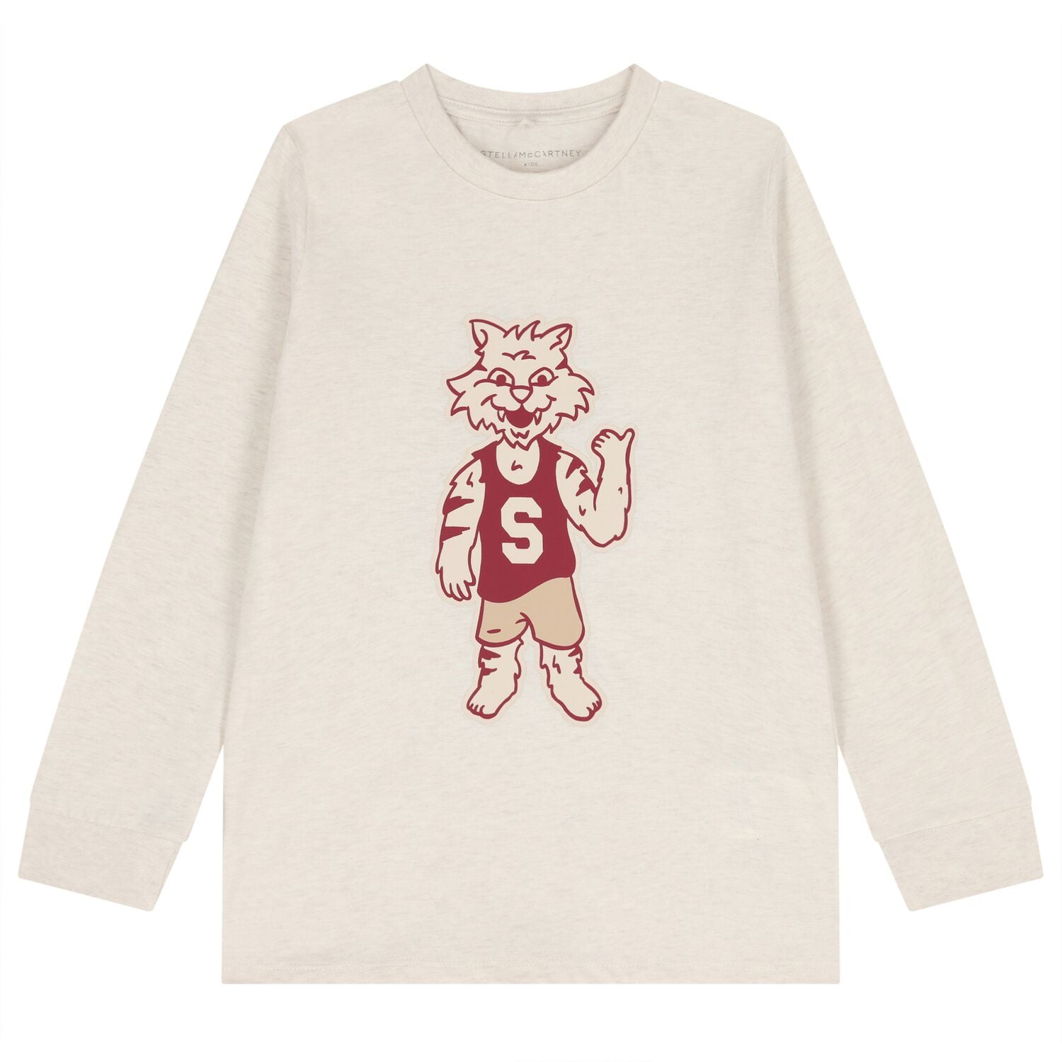 Boys Beige Tiger Long Sleeve Top, 1, hi-res