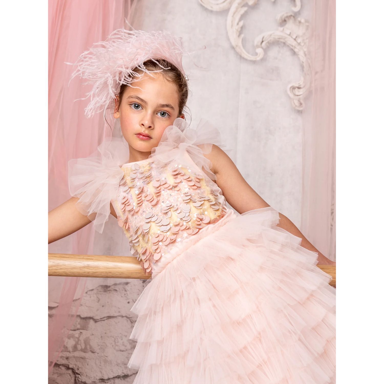 Girls Pink Embellished Dress, 1, hi-res