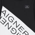 Boys Black & White Logo Hooded Top, 1, hi-res