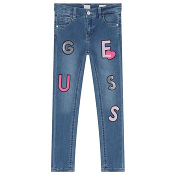 Girls Blue Logo Denim Jeans