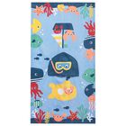 Baby Boys Blue Hooded Beach Towel, 1, hi-res