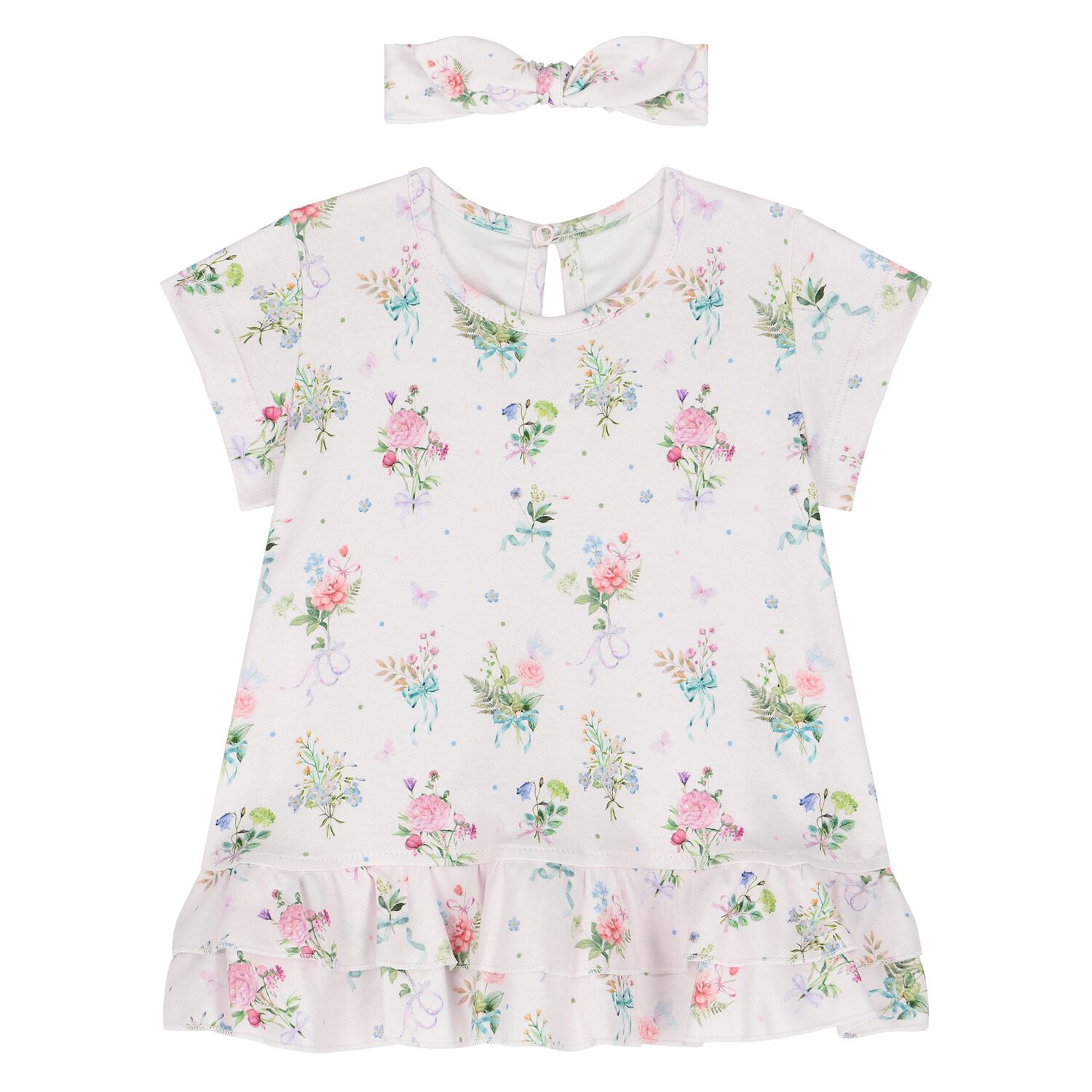 Younger Girls Pink Floral Dress Set, 1, hi-res image number null
