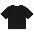 Girls Black Logo T-Shirt, 1, hi-res