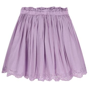 Girls Purple Broderie Anglaise Skirt