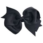 Girls Black Bow Hairclip, 1, hi-res