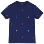 Boys Navy Blue Logo T-Shirt, 2, hi-res