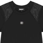 فستان من قماش جيرسي ناعم تصميم ميني مي باللون الأسود للبنات, 1, hi-res