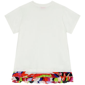 Girls Ivory Logo Dress