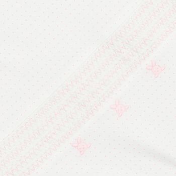 بطانية اطفال بشعار ارنب باللونين الابيض و الوردي للبنات 