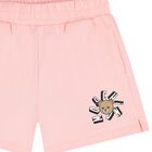 Girls Pink Teddy Bear Logo Shorts, 2, hi-res