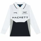 Boys White, Navy, Grey & Blue Logo Polo Shirt, 1, hi-res