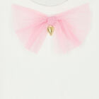 Girls White & Pink Bow T-Shirt, 1, hi-res