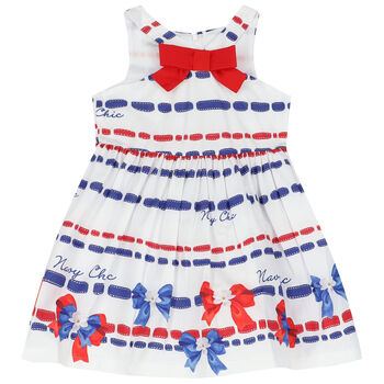 Girls White Bow Dress