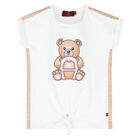 Girls White Logo T-Shirt, 1, hi-res