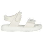 Girls White Logo Sandals, 1, hi-res