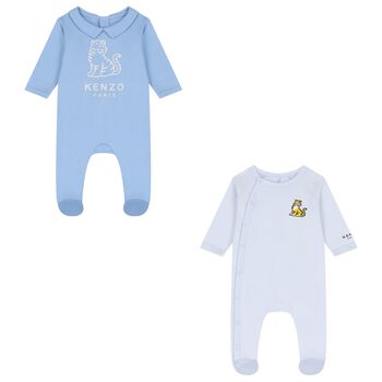 Blue Tiger Logo Babygrows ( 2 Pack ) 