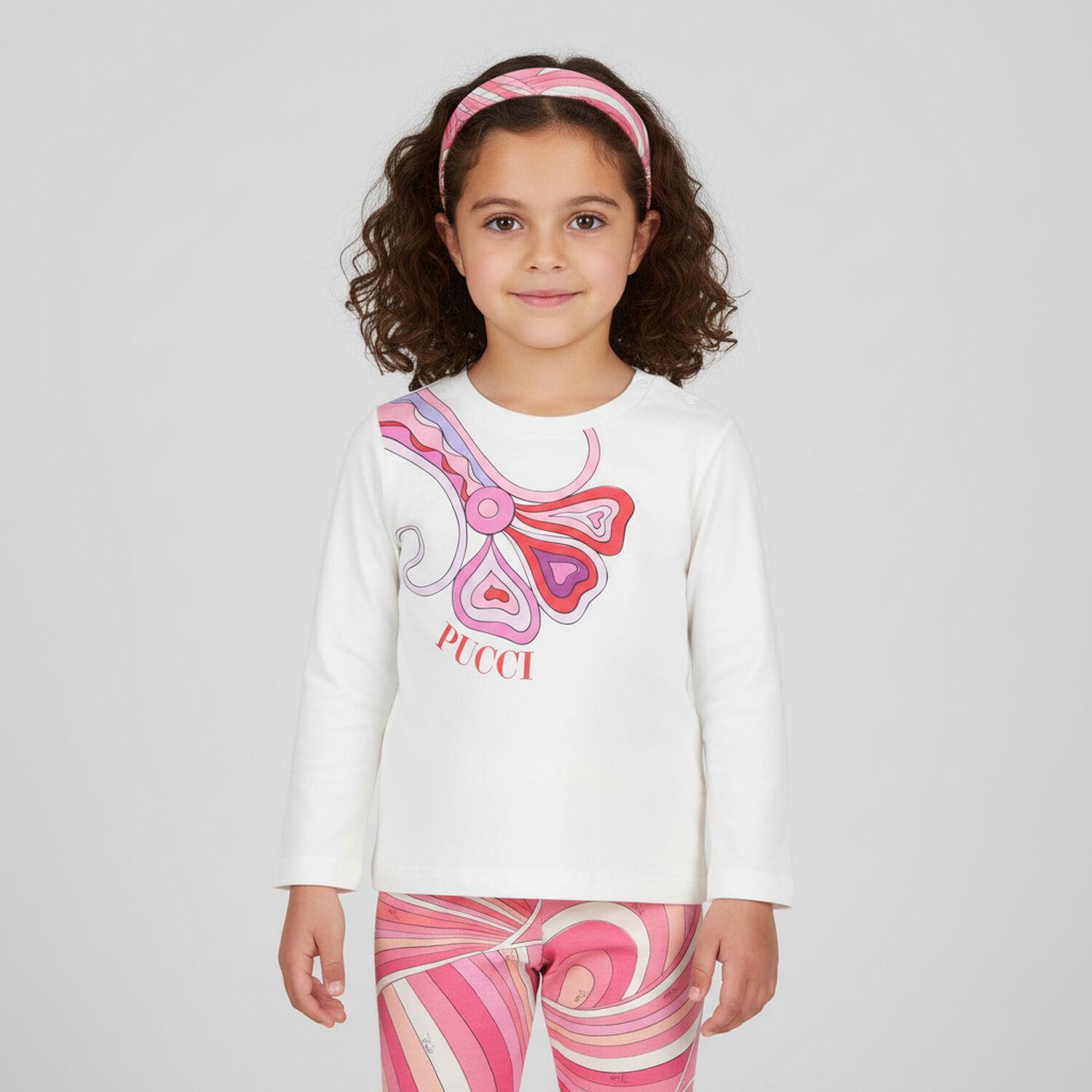 Girls Pink & Ivory Iride Headband, 2, hi-res