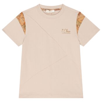 Boys Beige Logo T-Shirt