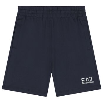 Boys Navy Blue Logo Shorts