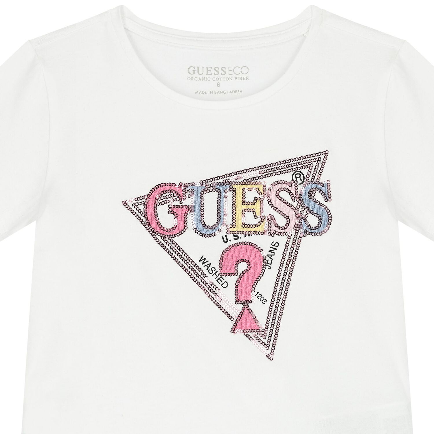 Girls White Embellished Logo T-Shirt, 1, hi-res image number null