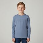 Boys Blue Logo Long Sleeve Top, 2, hi-res