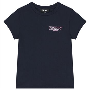 Girls Navy Blue Logo T-Shirt