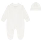 Baby Boys Ivory Teddy Bear Babygrow Gift Set, 1, hi-res