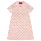 Girls Pink Logo Polo Dress, 2, hi-res