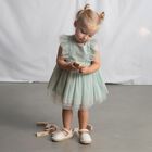 Younger Girls Green Tulle Dress Set, 1, hi-res
