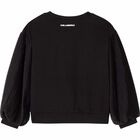 Girls Black Logo Sweatshirt, 1, hi-res