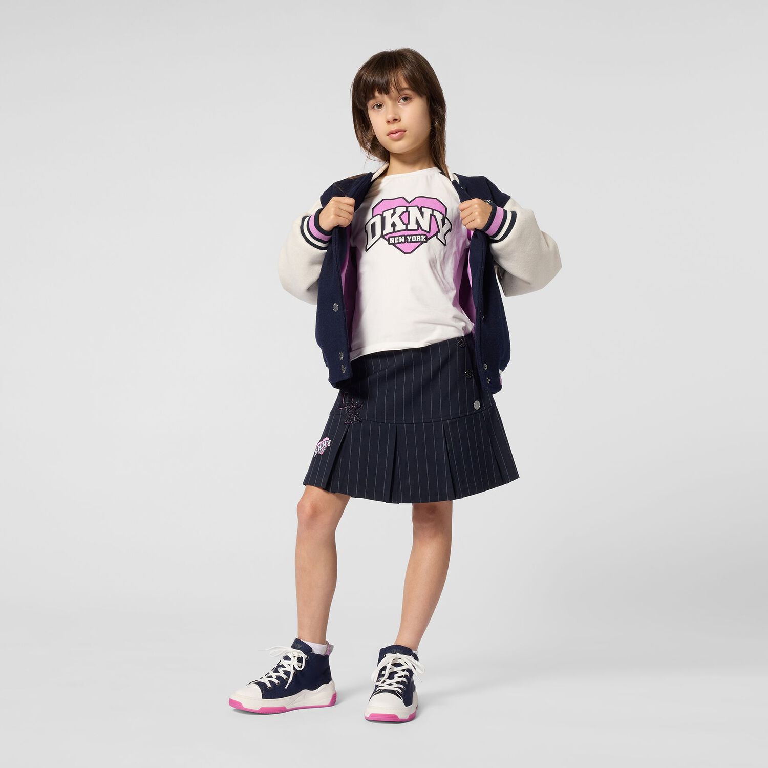 Girls Ivory Heart Logo T-Shirt, 1, hi-res