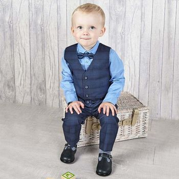 Baby Navy Leather Shoes