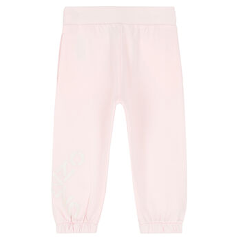 Younger Girls Pink Logo Joggers