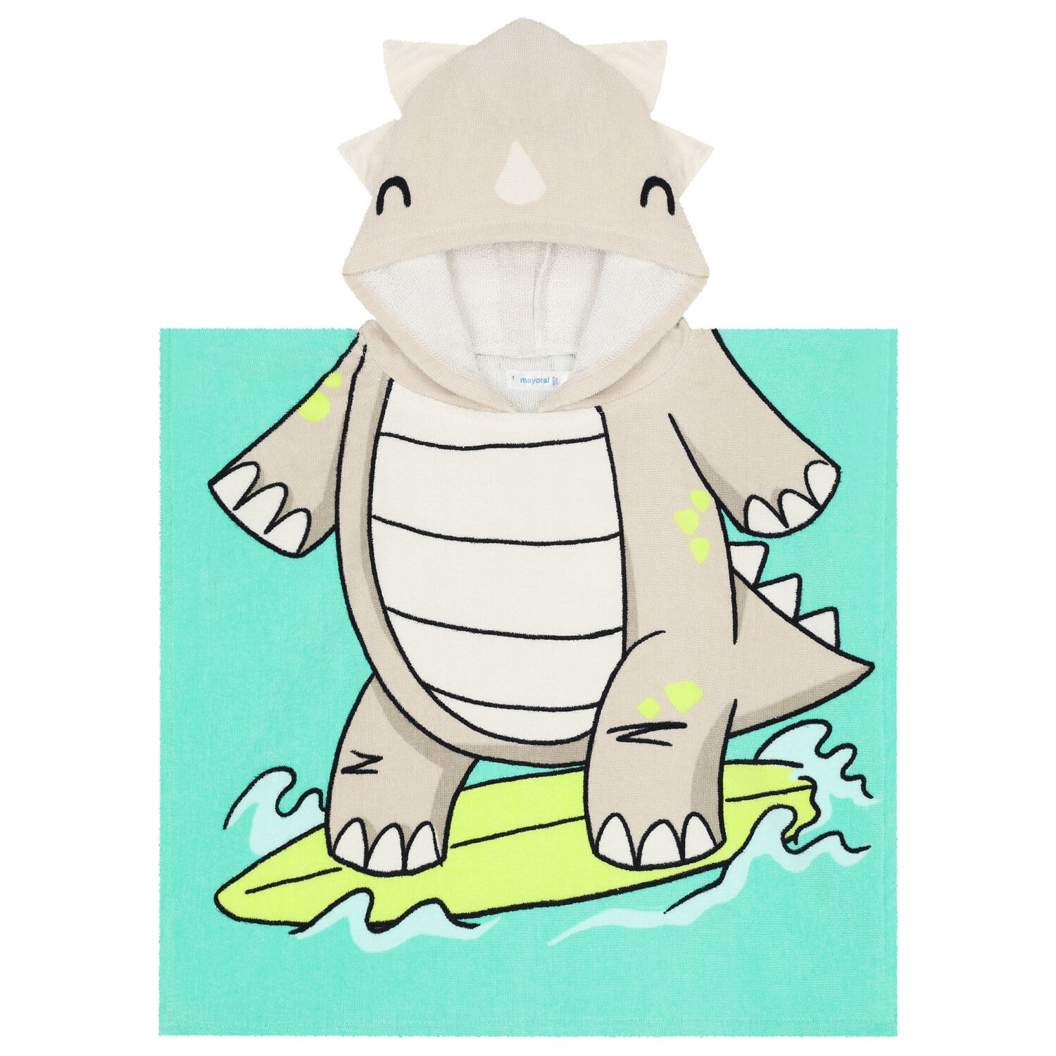 Baby Boys Green Dinosaur Towel, 1, hi-res image number null