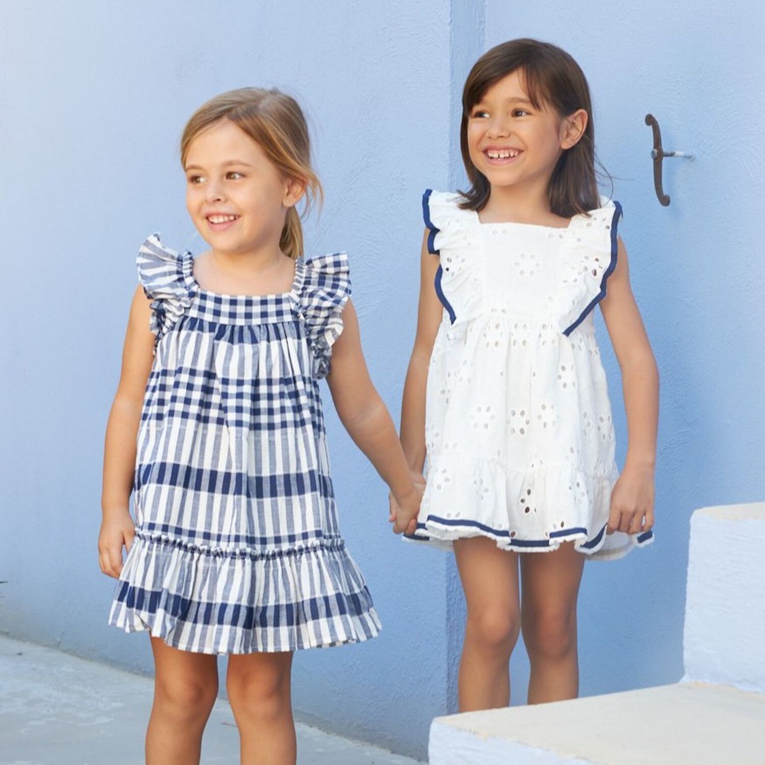 فستان بنات مطرز باللون الأبيض, 1, hi-res image number null