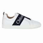 Girls White Logo Trainers, 1, hi-res