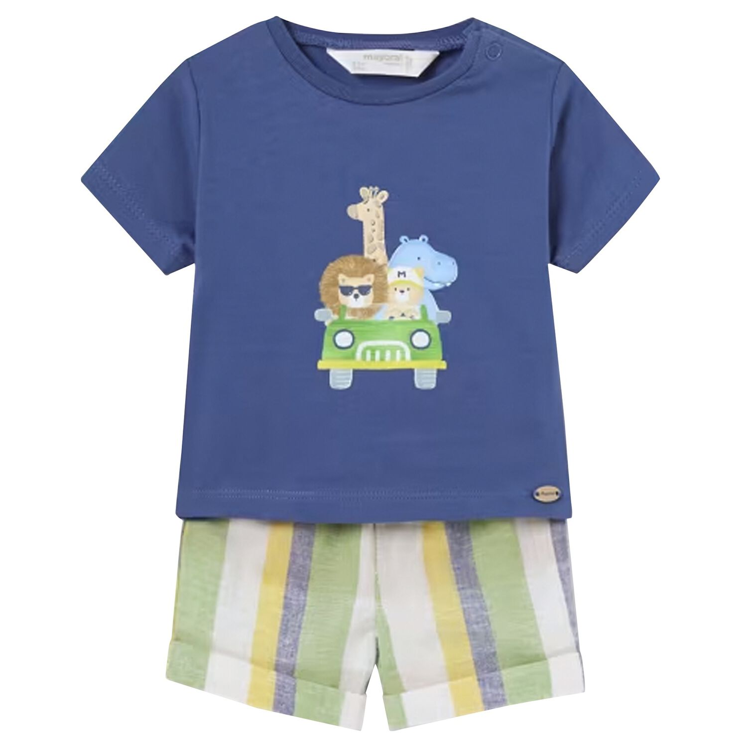 Baby Boys Blue Shorts Set, 2, hi-res image number null