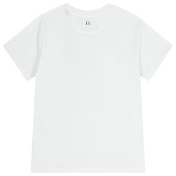 Boys White Dog Logo T-Shirt 